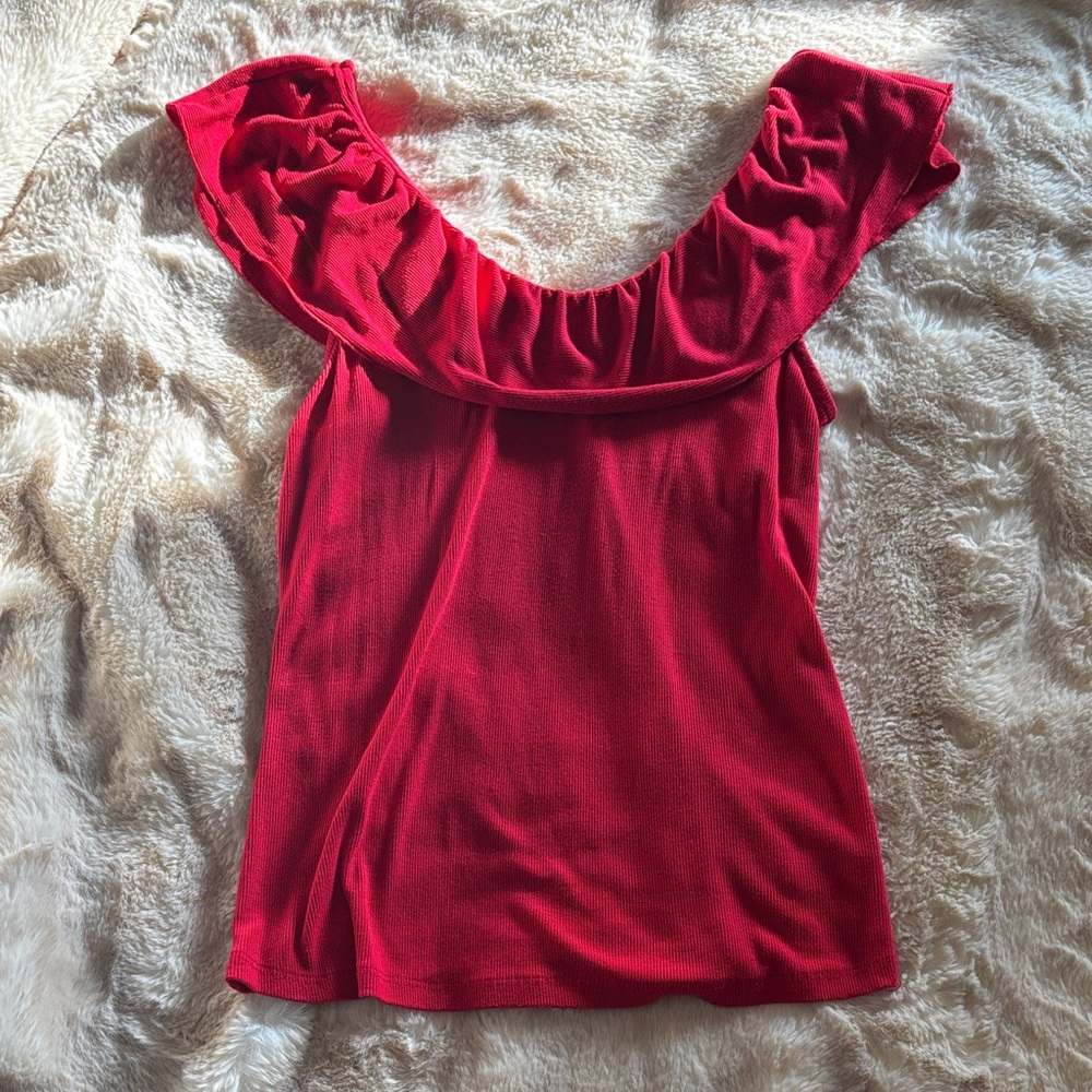 A New Day Scarlet Off-Shoulder Blouse